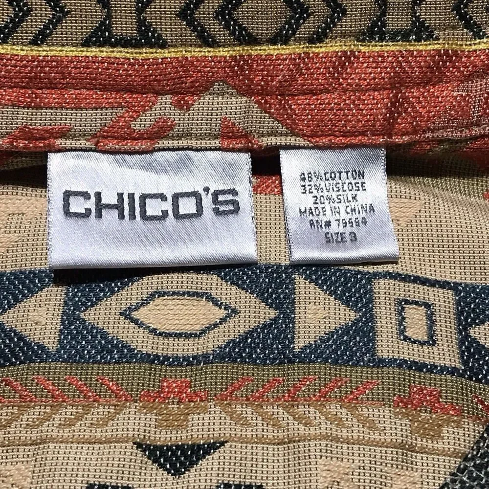 Chico's Womens Mayan Sunset Cebia‎ Jacket Southwestern Aztec Blazer Size 3 - Picture 4 of 12